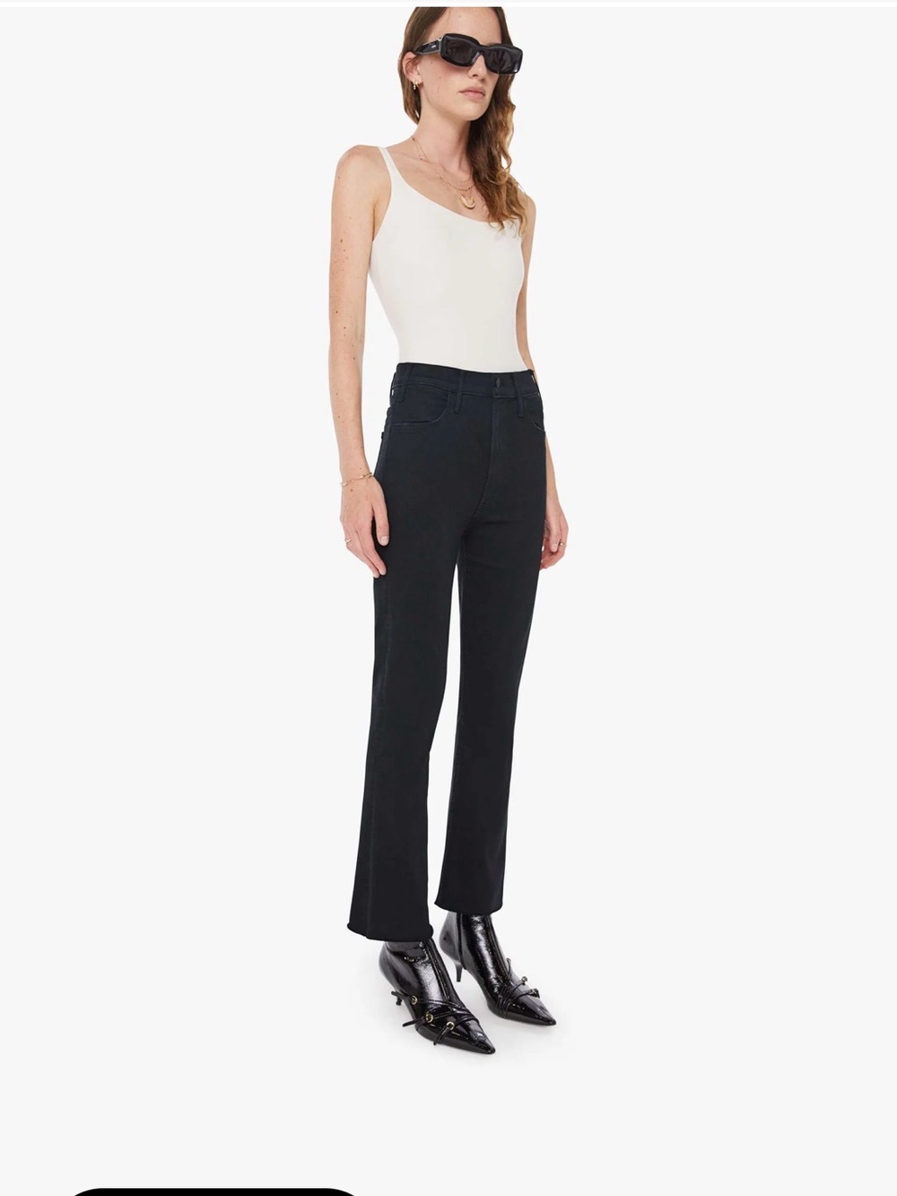 Mother Denim The Hustler Ankle Fray Black Size 32